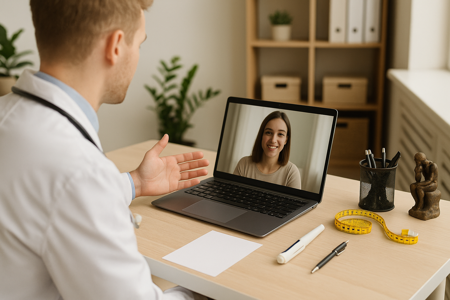 Consulta médica virtual - médico atendendo paciente online